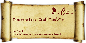 Modrovics Csépán névjegykártya